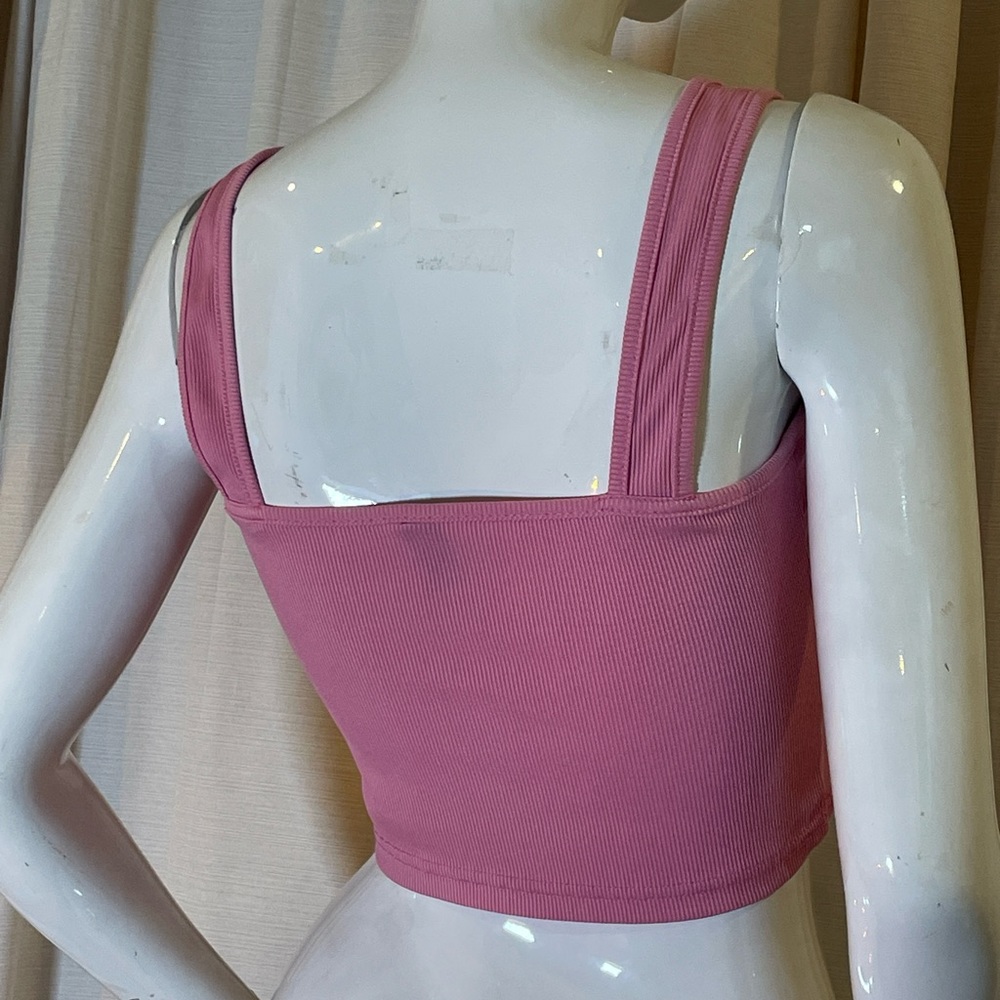 Pink Cropped Tank Top - Picture 4 of 4